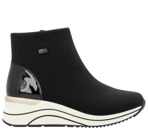 Gheata casual, dama, REMONTE TEX, D0T73-03 negru, textil, ortopedic