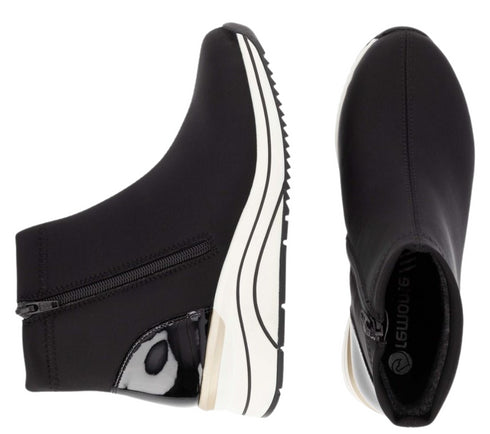 Gheata casual, dama, REMONTE TEX, D0T73-03 negru, textil, ortopedic