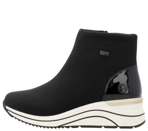 Gheata casual, dama, REMONTE TEX, D0T73-03 negru, textil, ortopedic