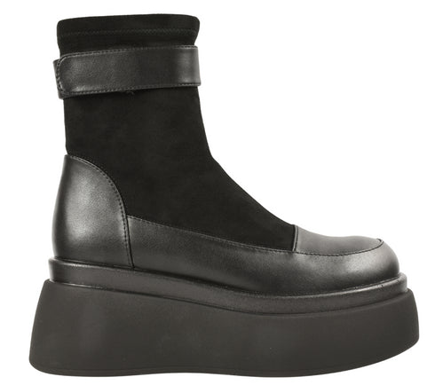 Ghete casual, dama, ANNA VIOTTI, D106-F8365 negru, piele naturala