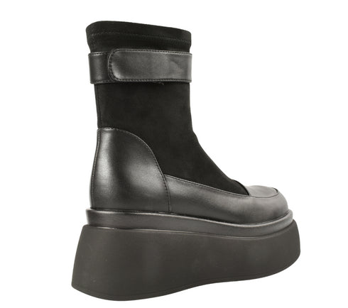 Ghete casual, dama, ANNA VIOTTI, D106-F8365 negru, piele naturala