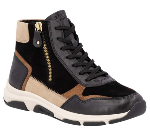 Gheata sport, dama, REMONTE SOFT, D1S70-03 negru, piele intoarsa