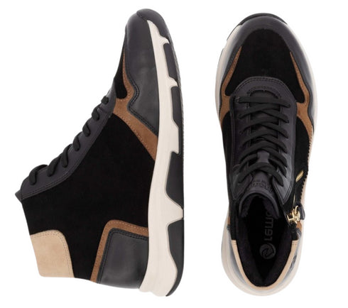 Gheata sport, dama, REMONTE SOFT, D1S70-03 negru, piele intoarsa