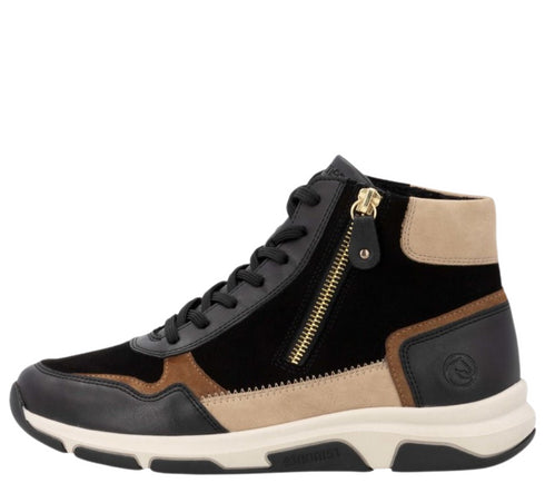 Gheata sport, dama, REMONTE SOFT, D1S70-03 negru, piele intoarsa