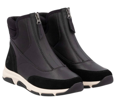 Gheata casual, dama, REMONTE, D1S72-02 negru, piele naturala