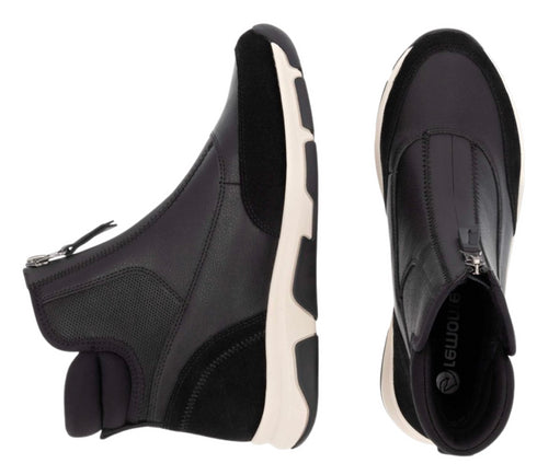 Gheata casual, dama, REMONTE, D1S72-02 negru, piele naturala