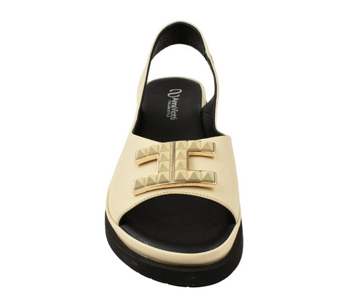 Sandale casual, dama, ANNA VIOTTI, D30-10 crem, piele naturala