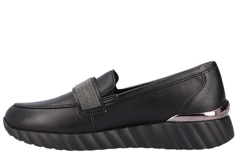 Pantofi casual, dama, REMONTE SOFT, D5910-01 negru, piele naturala