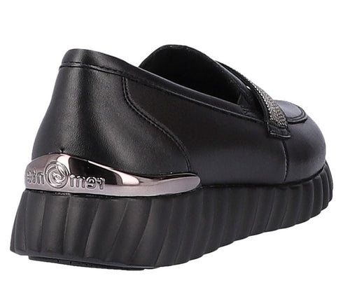 Pantofi casual, dama, REMONTE SOFT, D5910-01 negru, piele naturala