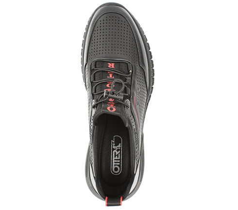 Pantofi sport, barbati, OTTER, E620010 negru, perforat, piele naturala