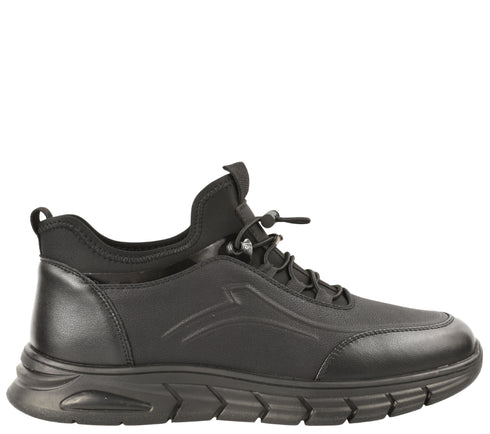 Pantofi sport, barbati, GALLOP, E18350, negru, piele naturala