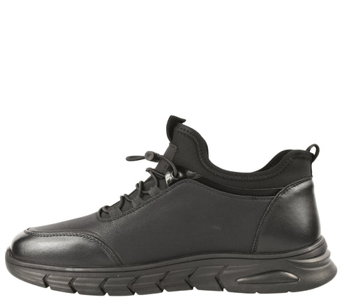 Pantofi sport, barbati, GALLOP, E18350, negru, piele naturala