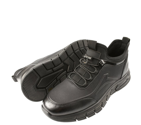 Pantofi sport, barbati, GALLOP, E18350, negru, piele naturala