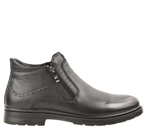 Ghete sport, barbati, MELS, L225311 negru, piele naturala