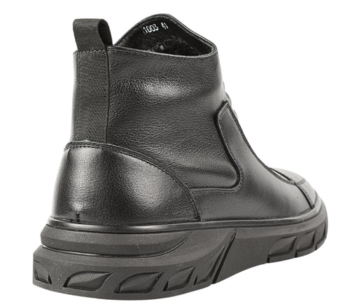 Ghete casual, barbati, MELS, 1003 negru, piele naturala