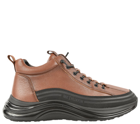 Ghete sport, barbati, FRANCO GERARDO, M668 maro, piele naturala