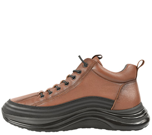 Ghete sport, barbati, FRANCO GERARDO, M668 maro, piele naturala