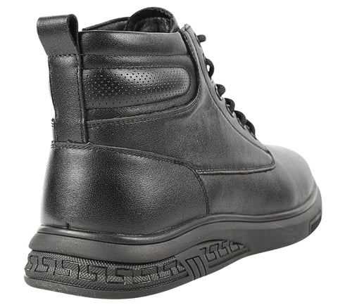 Ghete casual, barbati, MELS, WM9913 negru, piele naturala