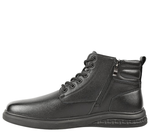 Ghete casual, barbati, MELS, WM9913 negru, piele naturala