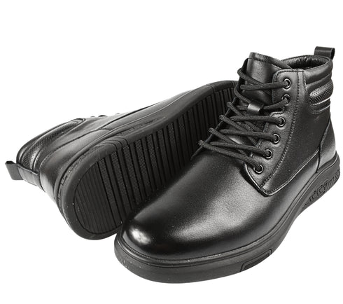 Ghete casual, barbati, MELS, WM9913 negru, piele naturala