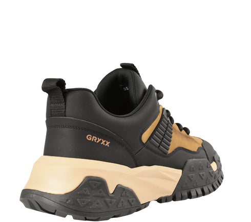 Ghete sport, barbati, GRYXX, 5507, negru, piele naturala