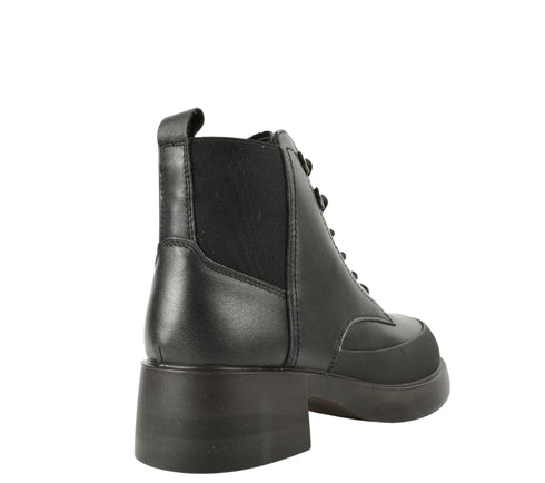 Ghete casual, dama, PASS COLLECTION X470006A, negru, piele naturala, cu toc