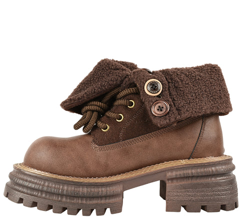 Ghete casual, dama, FEELING, 8808 maro, piele naturala