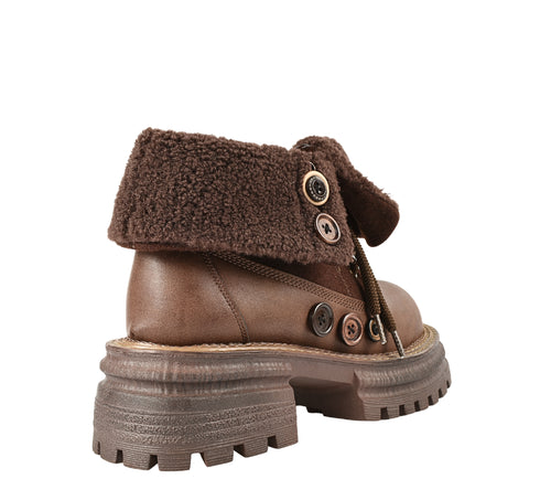 Ghete casual, dama, FEELING, 8808 maro, piele naturala