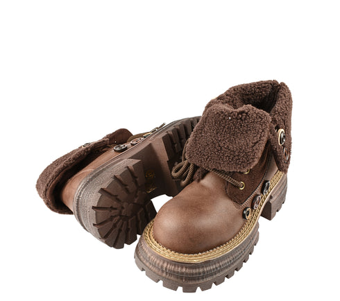 Ghete casual, dama, FEELING, 8808 maro, piele naturala