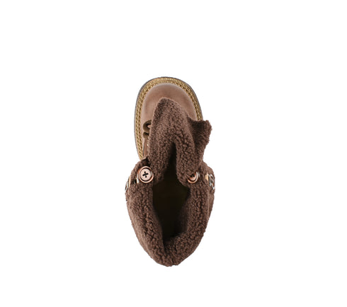 Ghete casual, dama, FEELING, 8808 maro, piele naturala