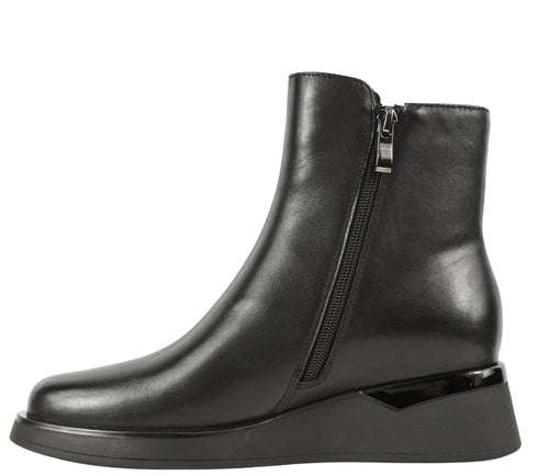 Ghete casual, dama, FEELING, H1102-8746 negru, piele naturala