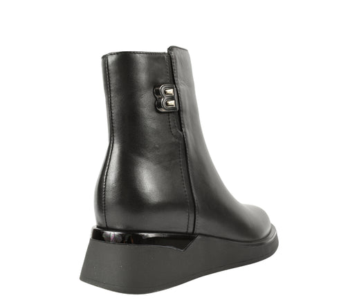 Ghete casual, dama, FEELING, H1102-8746 negru, piele naturala