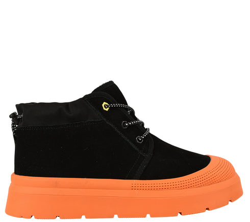 Ghete casual, dama, FEELING, UG-1 negru portocaliu, piele intoarsa