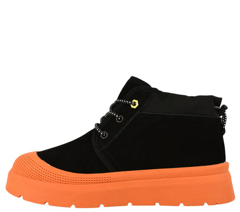 Ghete casual, dama, FEELING, UG-1 negru portocaliu, piele intoarsa