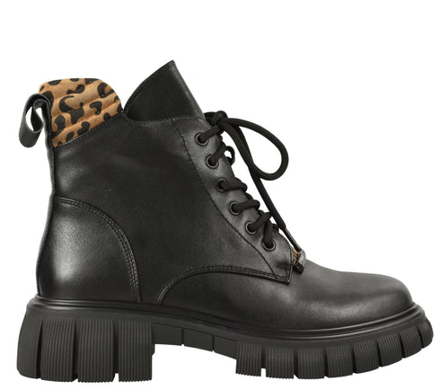 Ghete casual, dama, FEELING, ZPF5027-N1027 negru, piele naturala