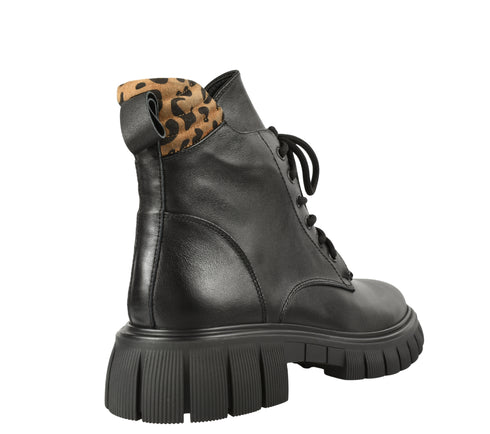 Ghete casual, dama, FEELING, ZPF5027-N1027 negru, piele naturala