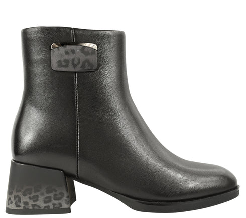 Ghete elegante, dama, EPICA, JI70034B negru, piele naturala, cu toc