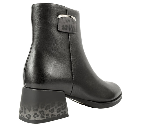 Ghete elegante, dama, EPICA, JI70034B negru, piele naturala, cu toc