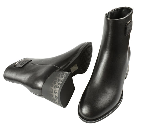 Ghete elegante, dama, EPICA, JI70034B negru, piele naturala, cu toc