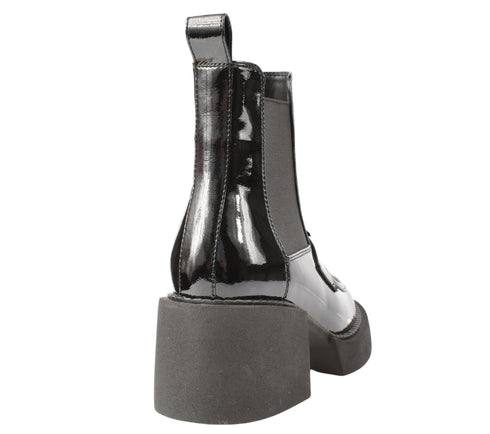 Ghete elegante, dama, EPICA, K350074 negru, piele lacuita, cu toc