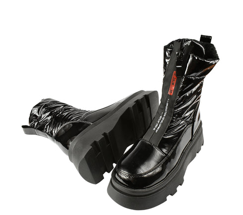 Ghete casual, dama, FEELING, 9917 negru, piele ecologica