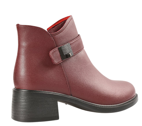 Ghete casual, dama, FORMAZIONE, 2915Q07 bordo, piele naturala