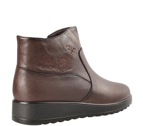 Ghete casual, dama, STEPHANO, 3520 bordo, piele naturala