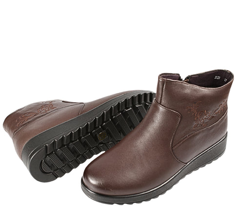 Ghete casual, dama, STEPHANO, 3520 bordo, piele naturala