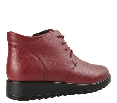 Ghete casual, dama, STEPHANO, 3521 bordo, piele naturala