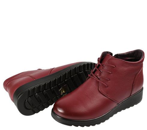 Ghete casual, dama, STEPHANO, 3521 bordo, piele naturala
