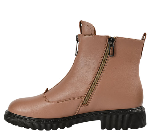 Ghete casual, dama, FORMAZIONE, 3918Q02 maro, piele naturala