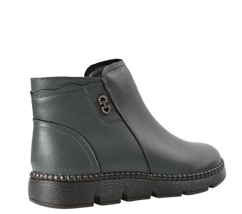 Ghete casual, dama, GALLOP, 58011-1 gri, piele naturala