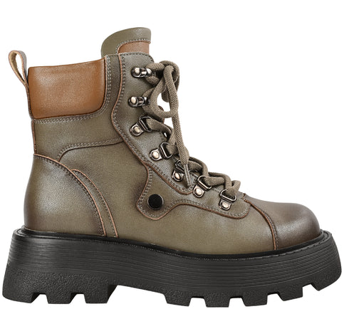 Bocanci casual, dama, FORMAZIONE, 622994 gri, piele naturala