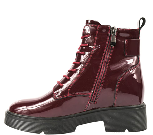 Ghete casual, dama, STEPHANO, 65561 bordo, piele lacuita